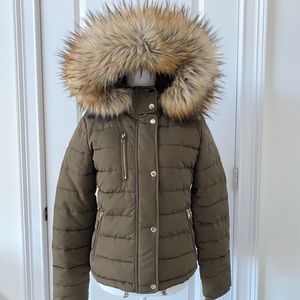 topshop khaki puffer coat